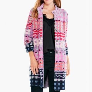 NIC + ZOE Winter Heat Double Knit Cardigan, Multicolor Size XL